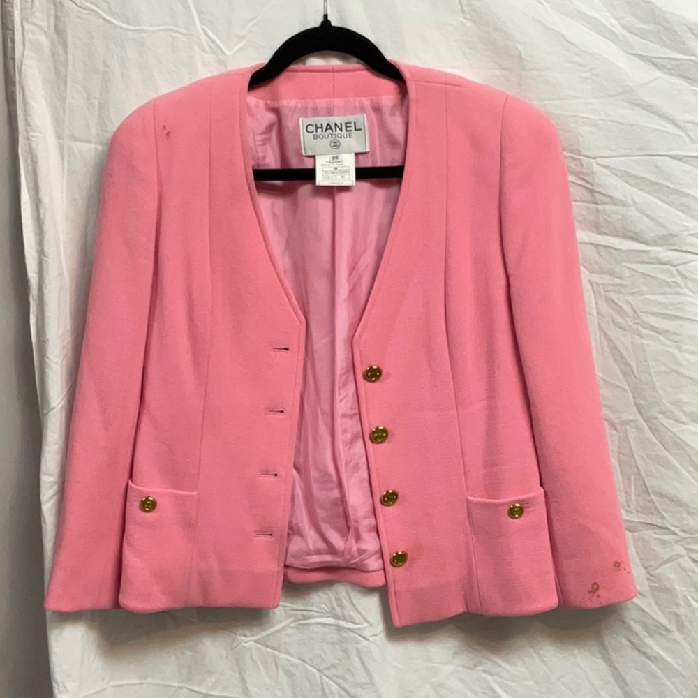 Chanel boutique pink blazer jacket size 36
